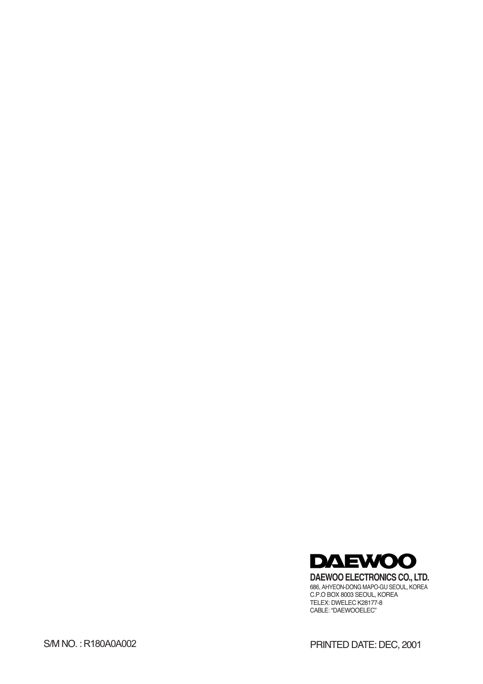 Daewoo KOR-180A0A User Manual | Page 35 / 35