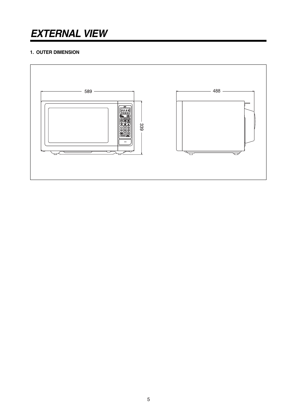 External view | Daewoo KOR-180A0A User Manual | Page 5 / 35