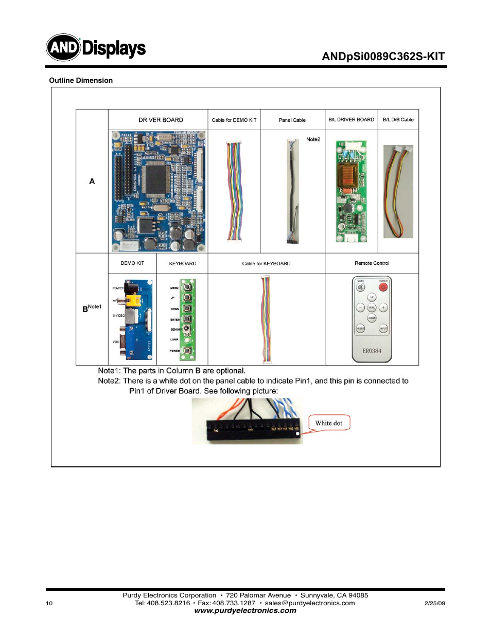 Displays | Purdy ANDpSi089C362S-KIT User Manual | Page 10 / 10