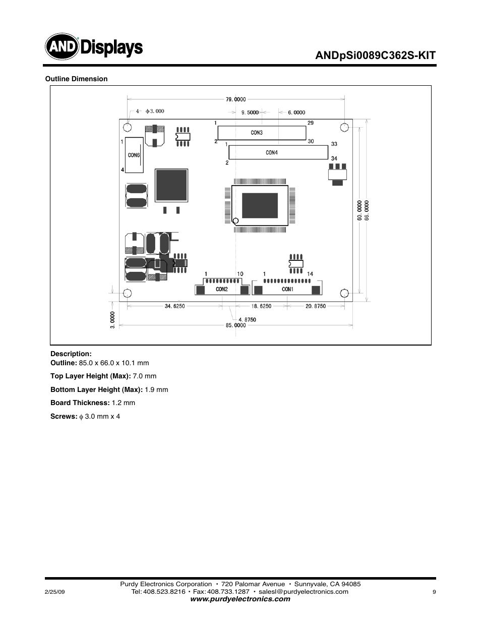 Displays | Purdy ANDpSi089C362S-KIT User Manual | Page 9 / 10