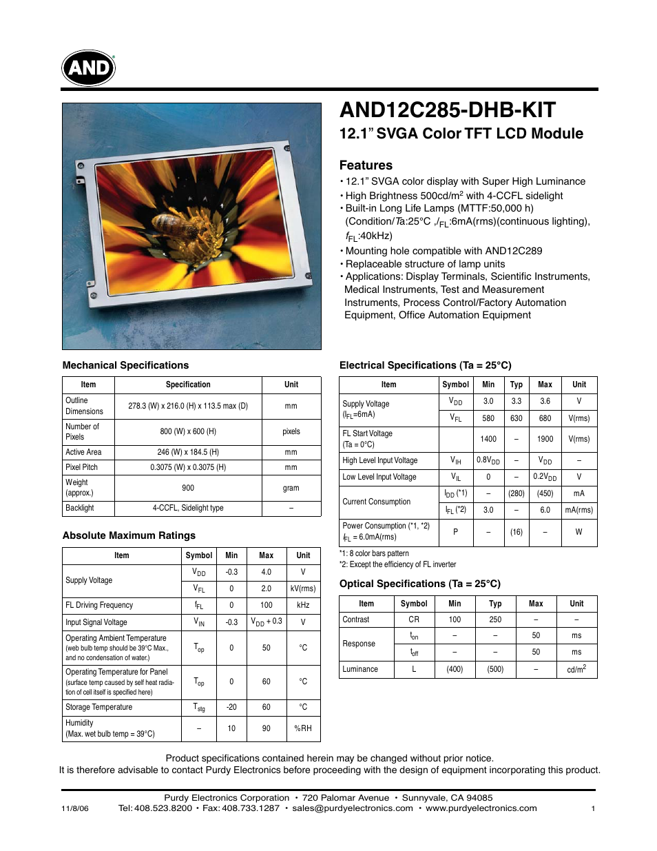 Purdy AND12C285-DHB-KIT User Manual | 5 pages