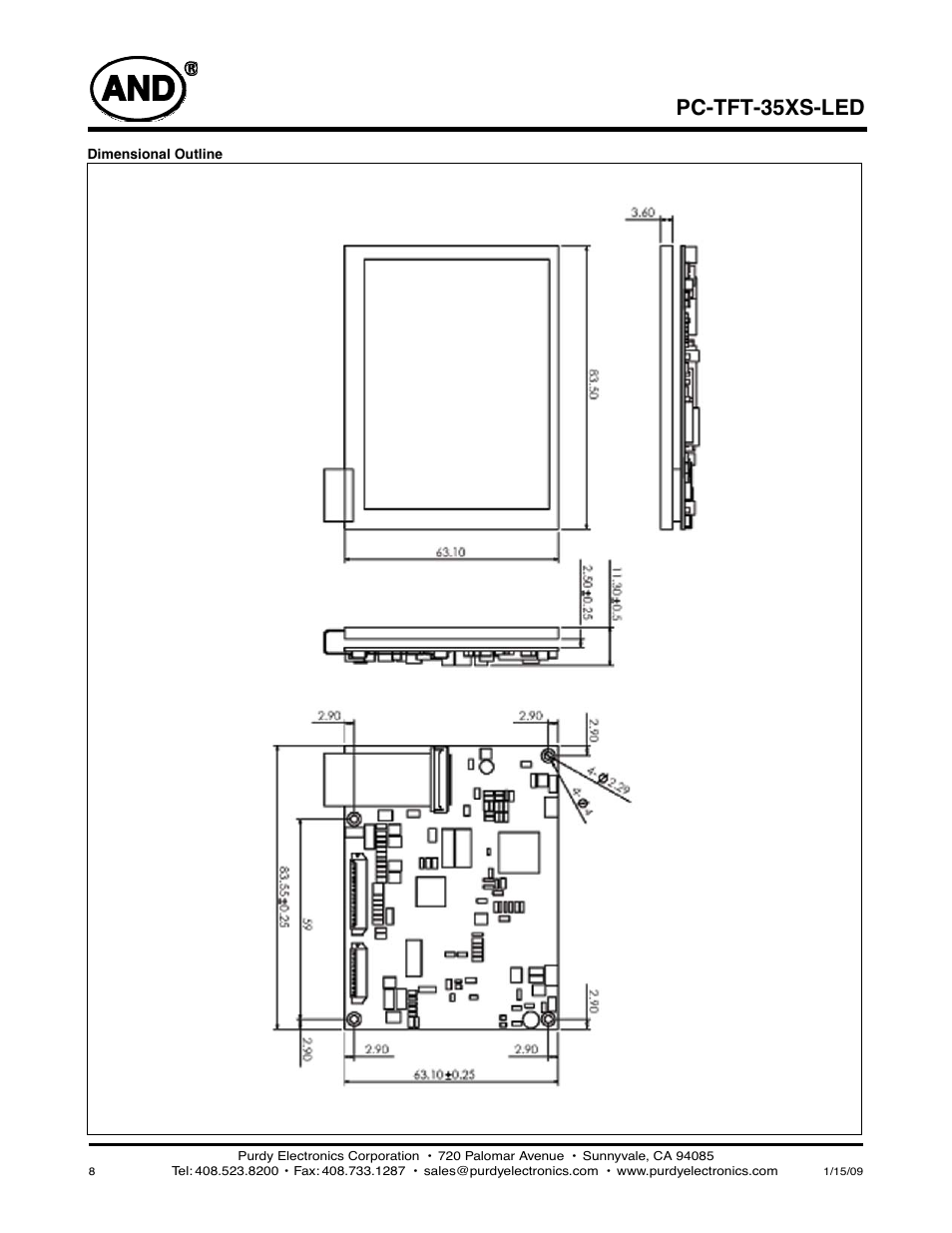 Pc-tft-35xs-led | Purdy AND-TFT-35XS-LED-KIT User Manual | Page 8 / 8