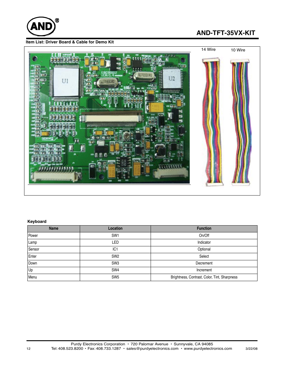 And-tft-35vx-kit | Purdy AND-TFT-35VX-KIT User Manual | Page 12 / 13