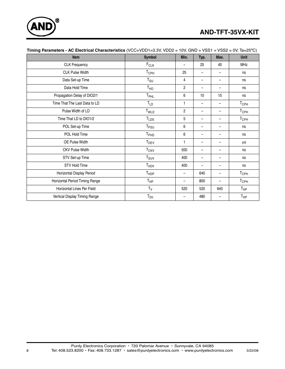 And-tft-35vx-kit | Purdy AND-TFT-35VX-KIT User Manual | Page 8 / 13