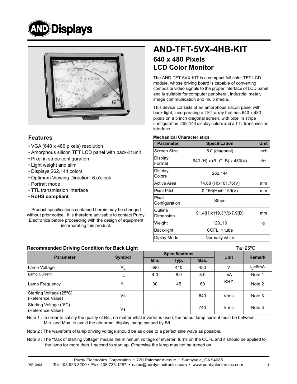 Purdy AND-TFT-5VX-4HB-KIT User Manual | 12 pages