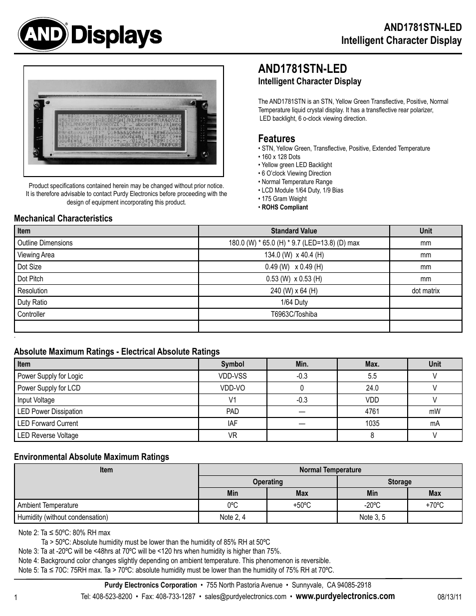 Purdy AND1781STN-LED User Manual | 4 pages