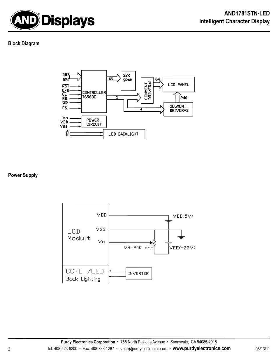 Displays | Purdy AND1781STN-LED User Manual | Page 3 / 4