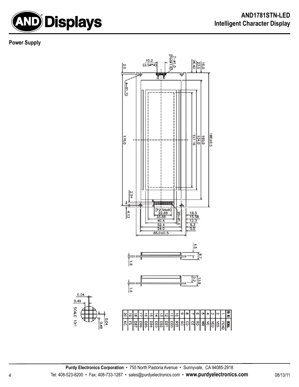 Displays | Purdy AND1781STN-LED User Manual | Page 4 / 4