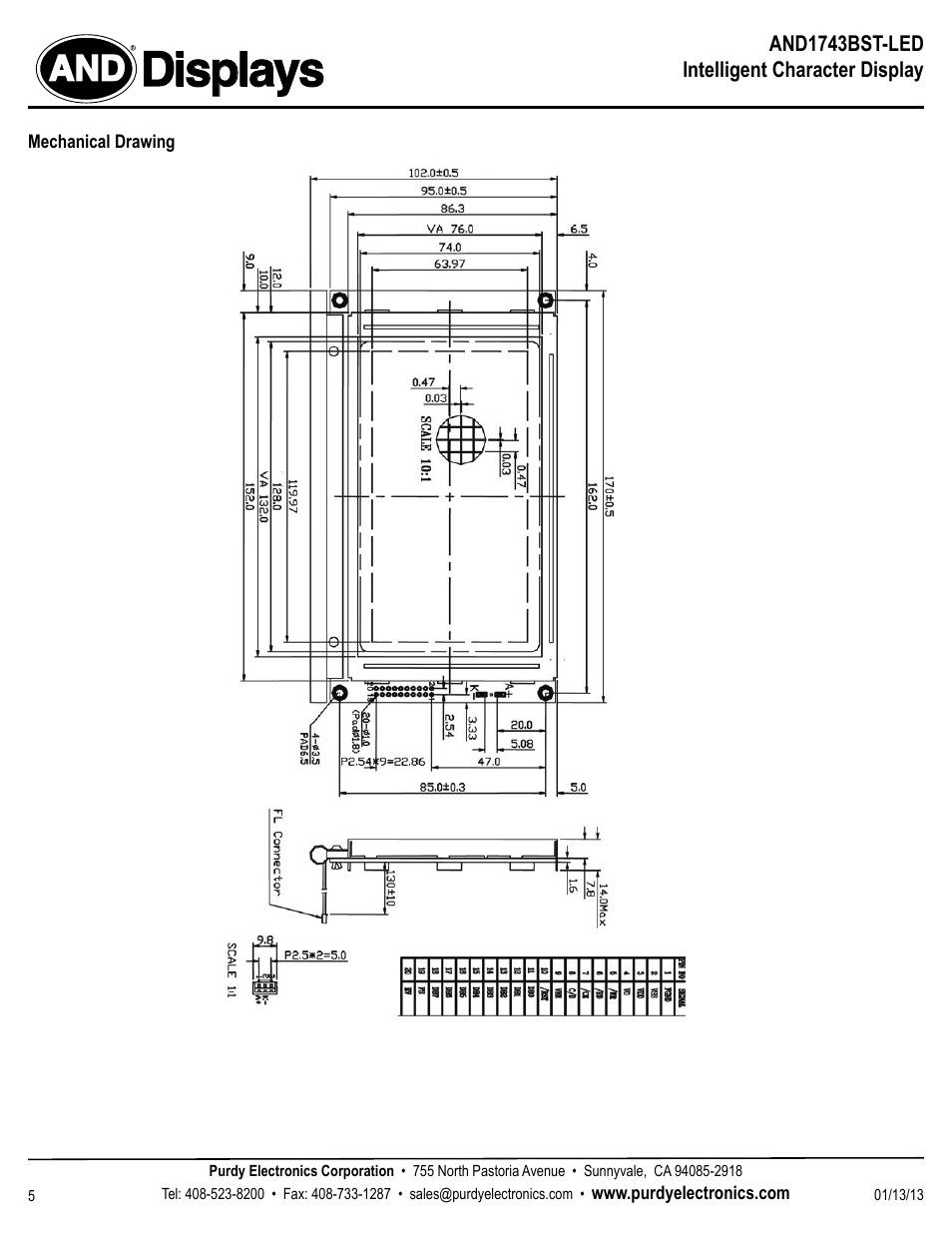 Displays | Purdy AND1743BST-LED User Manual | Page 5 / 6