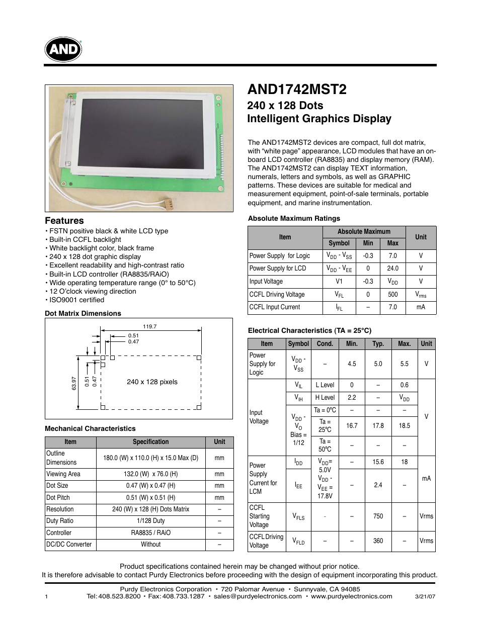 Purdy AND1742MST2 User Manual | 4 pages