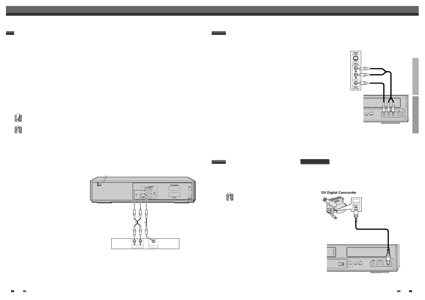 Connecting optional equipment, Connecting a digital camcorder, Connecting an amplifier/receiver | Daewoo DF-4501P User Manual | Page 11 / 32