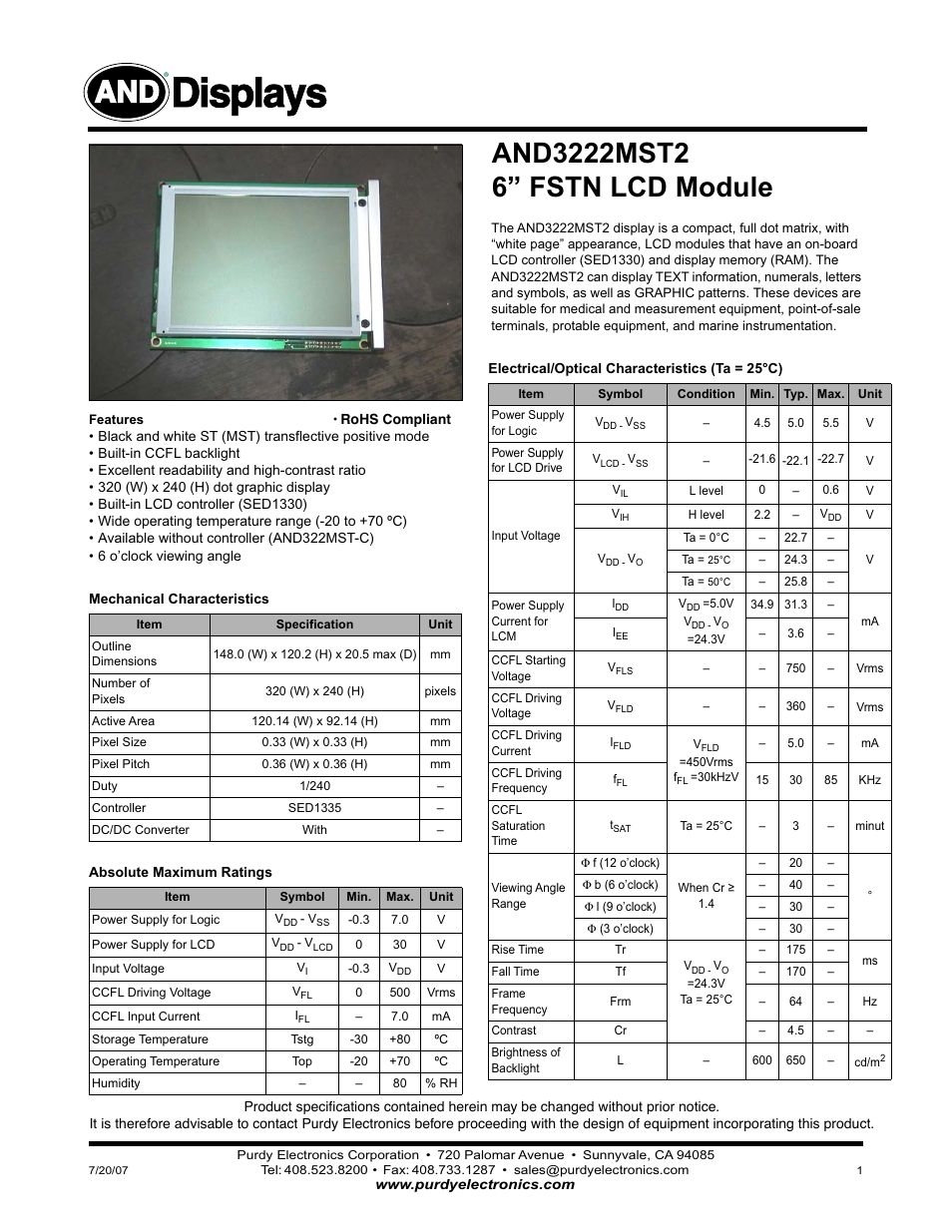 Purdy AND3222MST2 User Manual | 4 pages