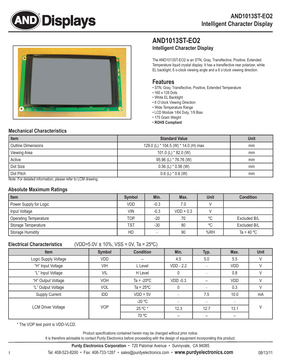 Purdy AND1013ST-EO2 User Manual | 4 pages