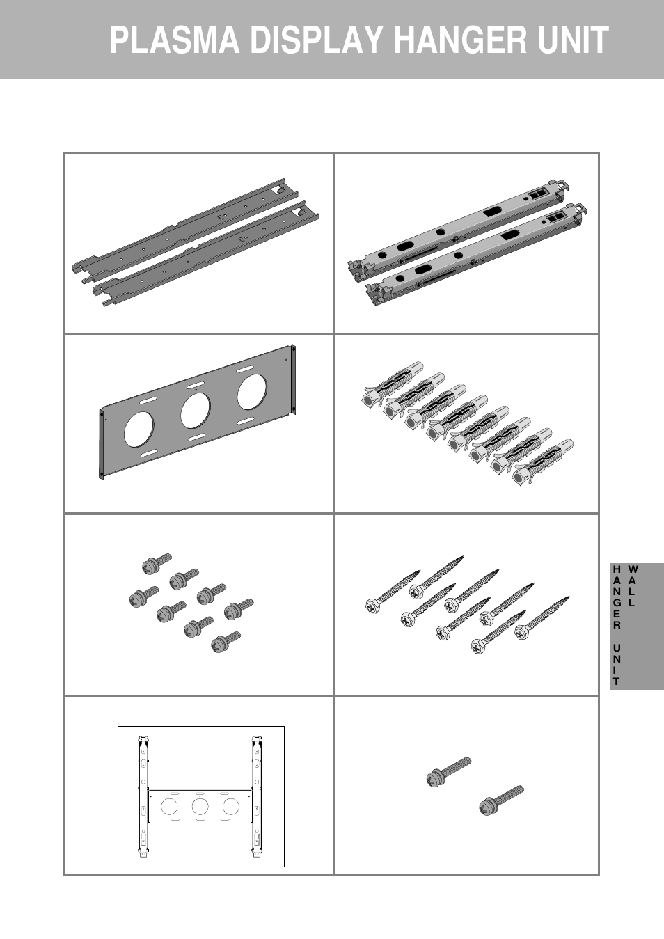 Plasma display hanger unit, Please check the items shown below | Daewoo DP-HG22 User Manual | Page 3 / 13