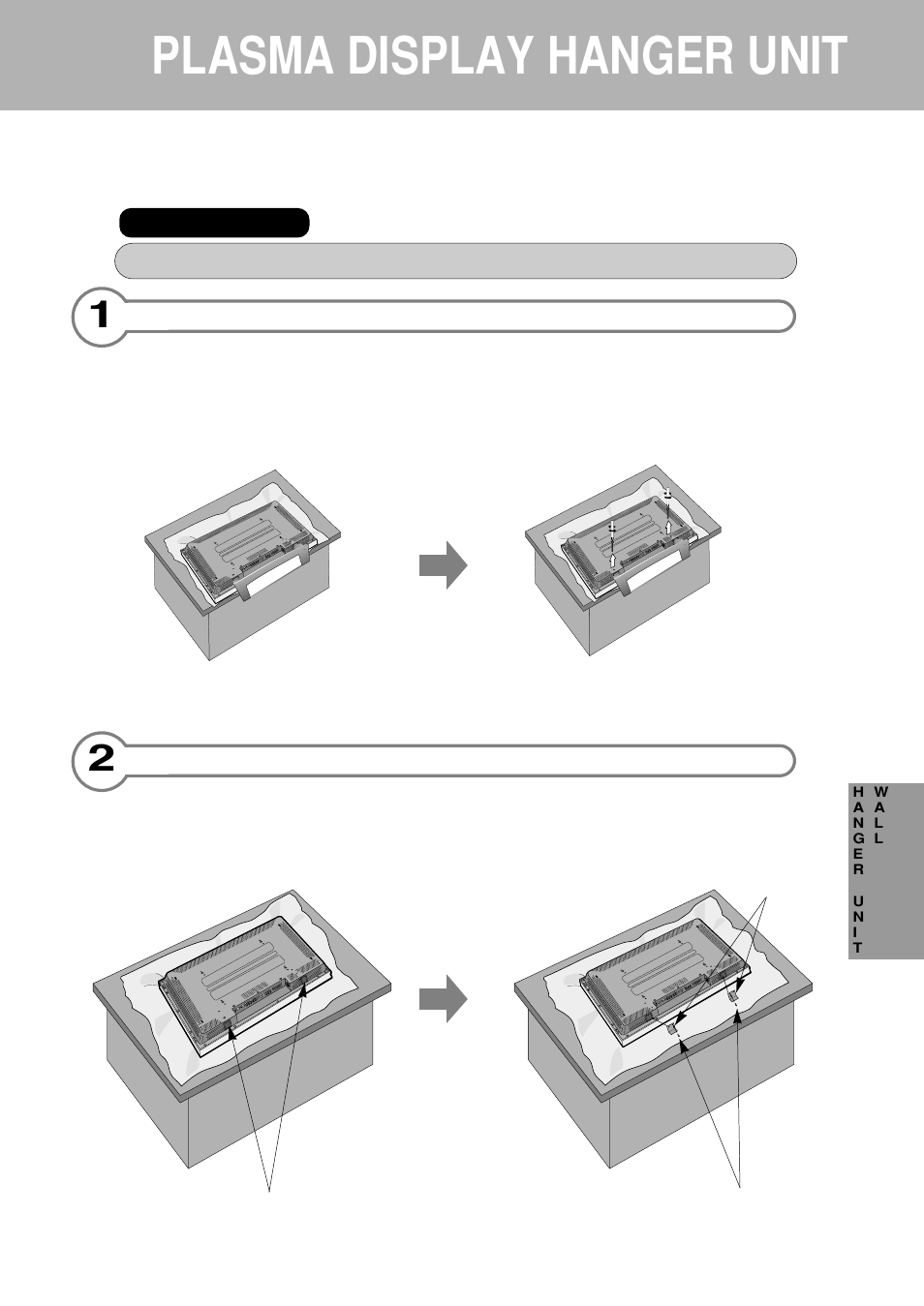 Plasma display hanger unit, Assembling instructions | Daewoo DP-HG22 User Manual | Page 7 / 13