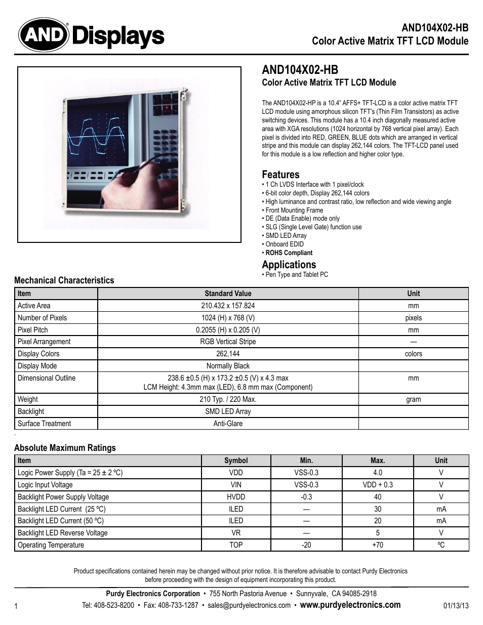 Purdy AND104X02-HB User Manual | 5 pages