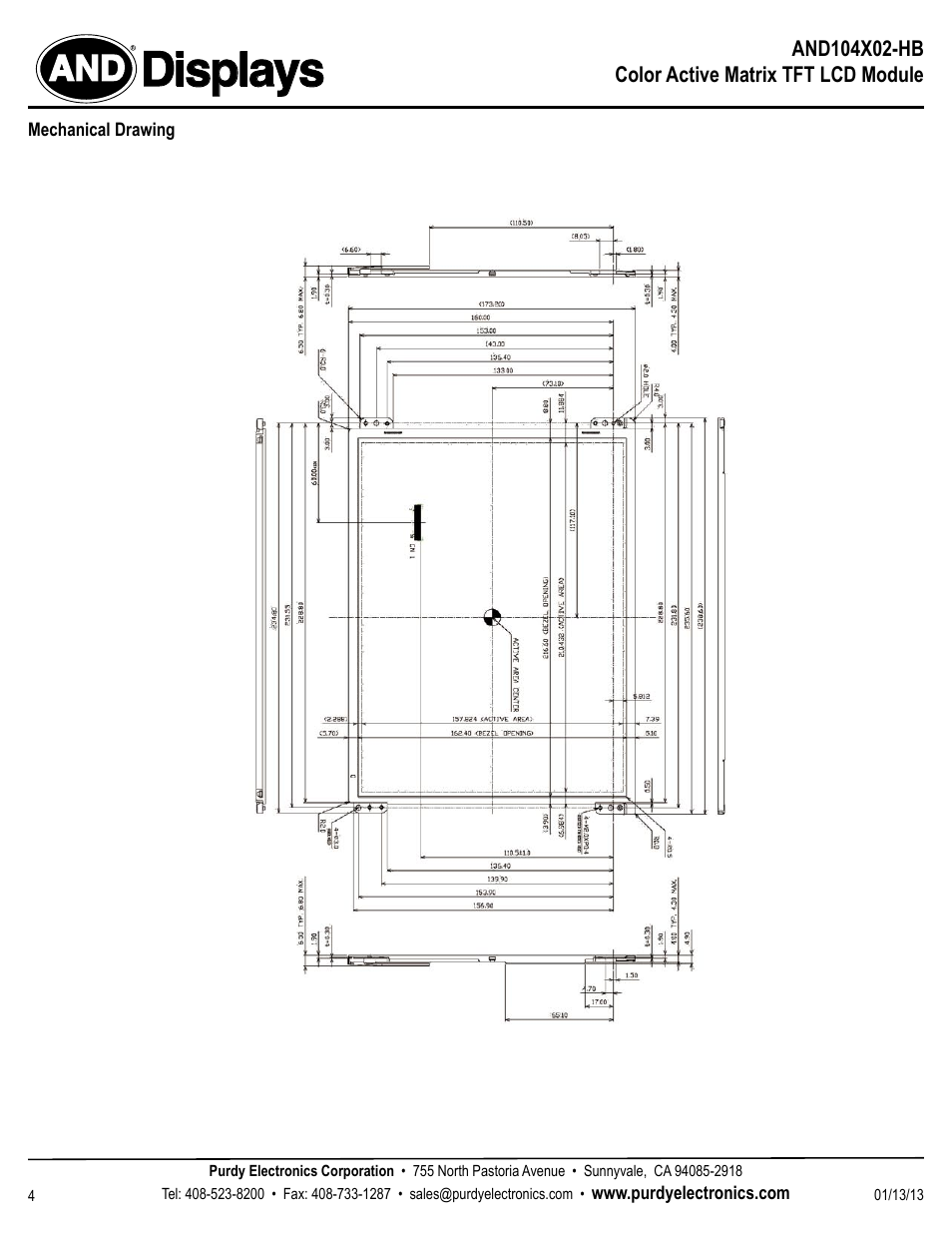 Displays | Purdy AND104X02-HB User Manual | Page 4 / 5