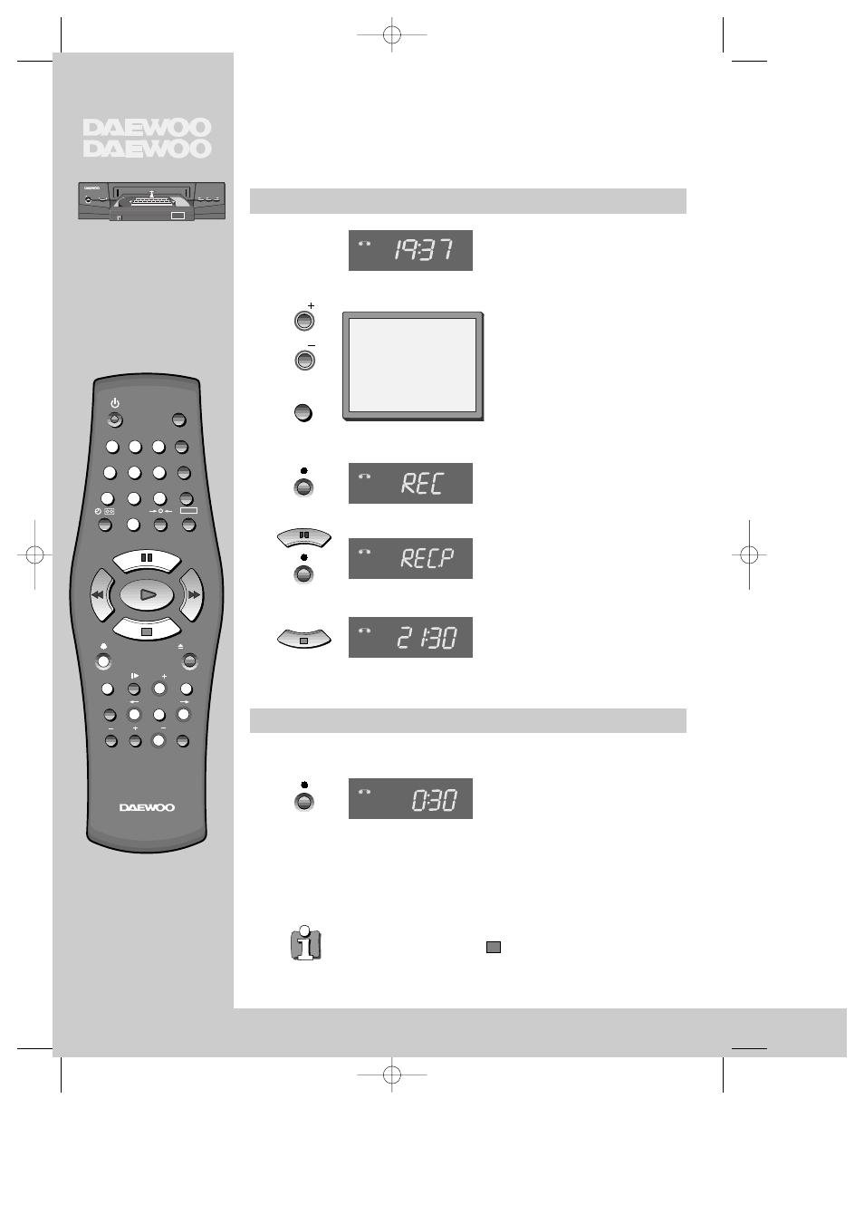 Simple recording one touch recording – otr, Load a cassette with its safety tab in place | Daewoo K480 User Manual | Page 11 / 25