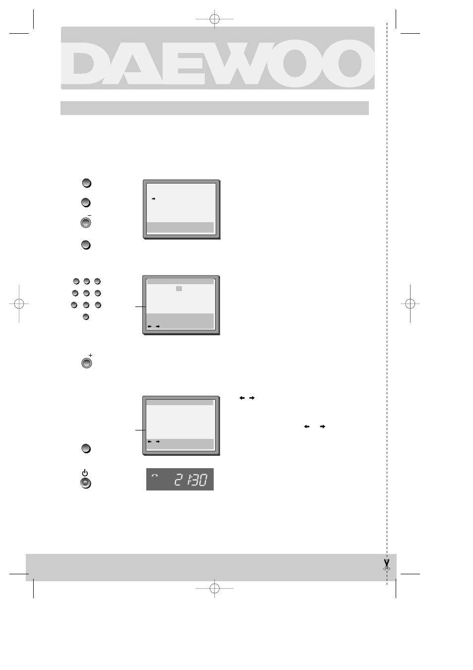 Normal timer, The programme location number, The time the broadcast starts | The time the broadcast ends, The day of the broadcast, if it is not today, Switch the video off, Confirm | Daewoo K480 User Manual | Page 23 / 25