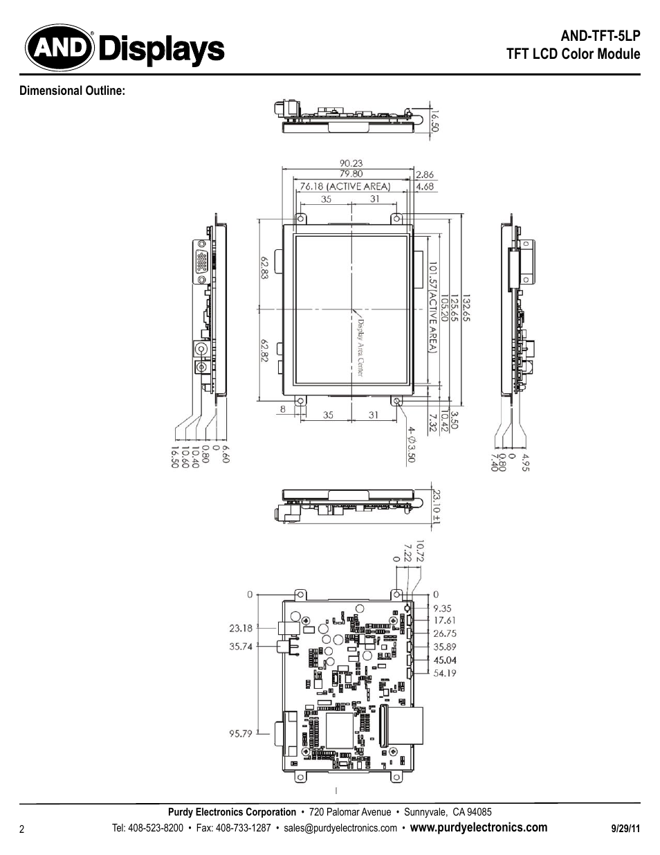 Displays | Purdy AND-TFT-5LP User Manual | Page 2 / 2