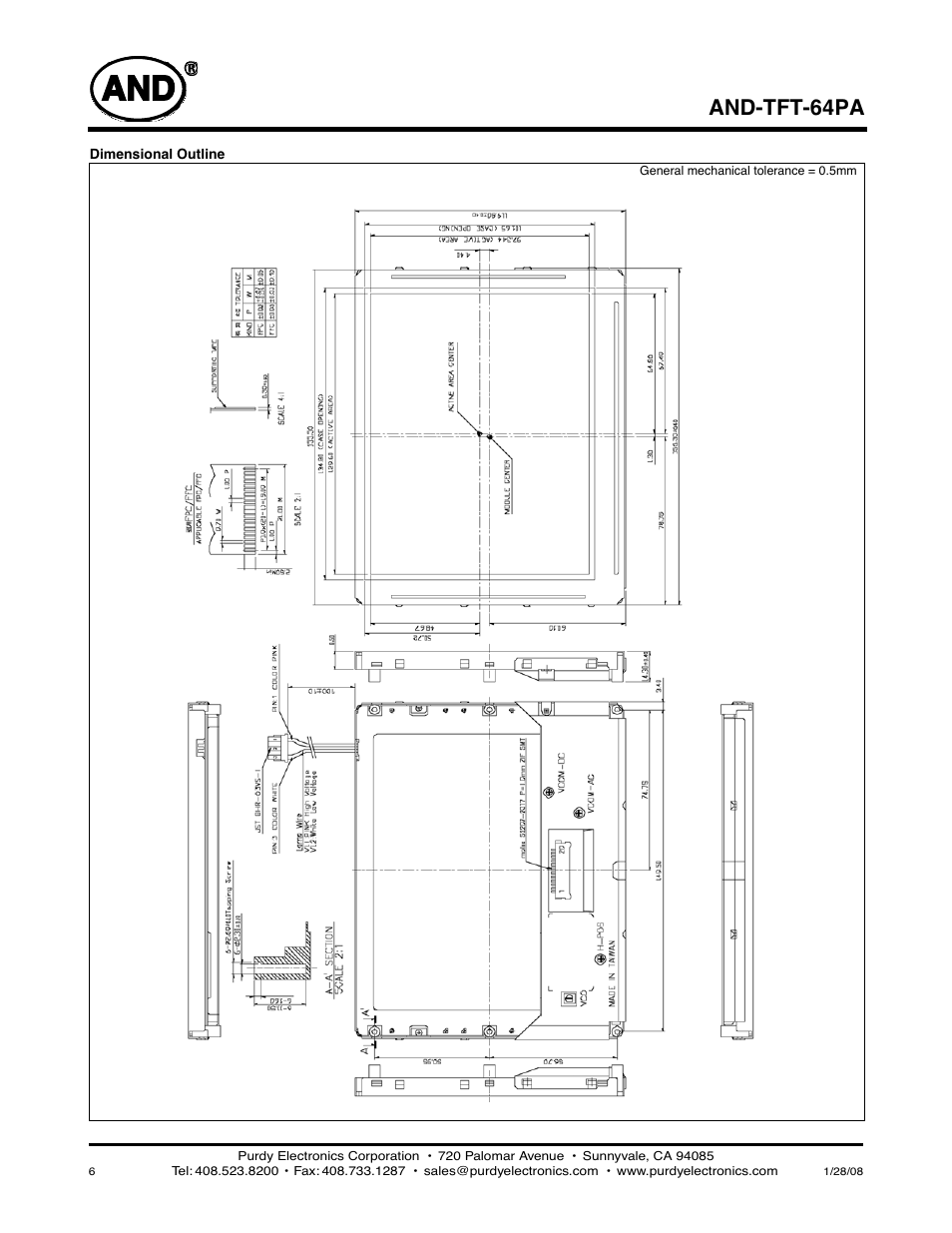 And-tft-64pa | Purdy AND-TFT-64PA User Manual | Page 6 / 6