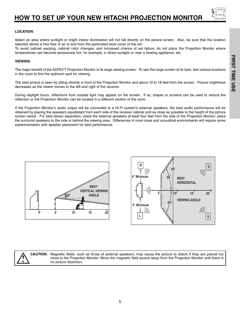 How to set up your new hitachi projection monitor | Daewoo 51M200A User Manual | Page 5 / 64