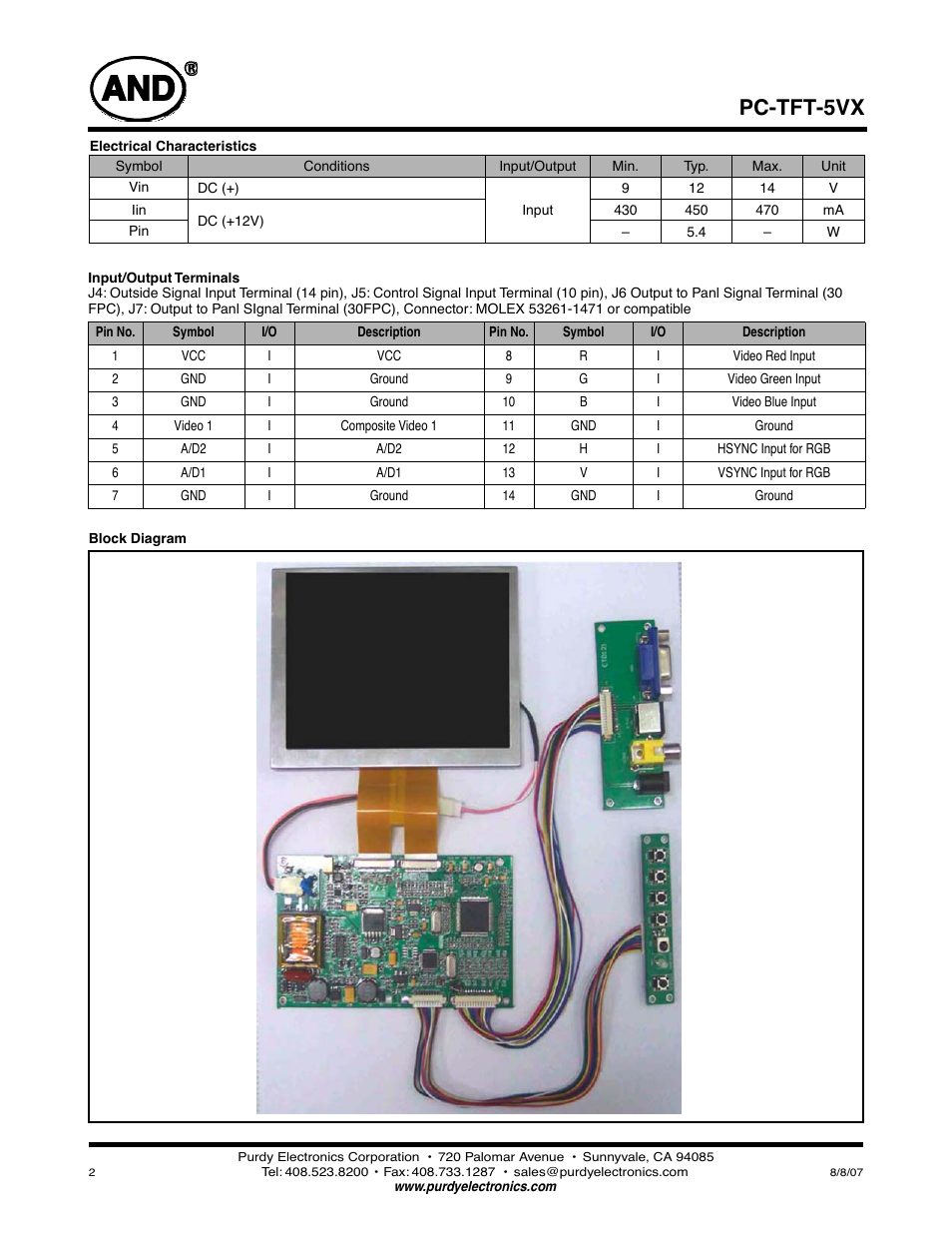 Pc-tft-5vx | Purdy PC-TFT-5VX User Manual | Page 2 / 3