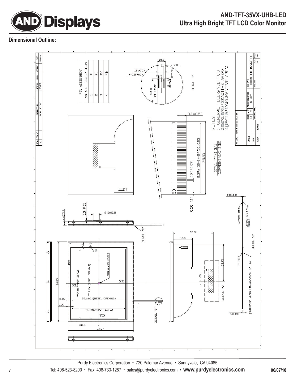 Displays | Purdy AND-TFT-35VX-UHB-LED User Manual | Page 7 / 7