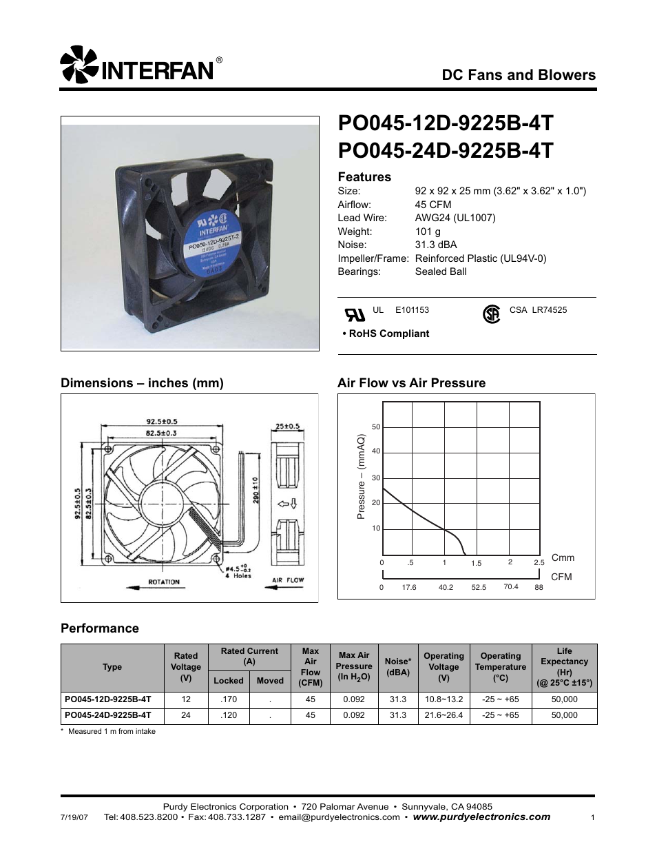 Purdy PO045-12D-9225B-4T User Manual | 1 page