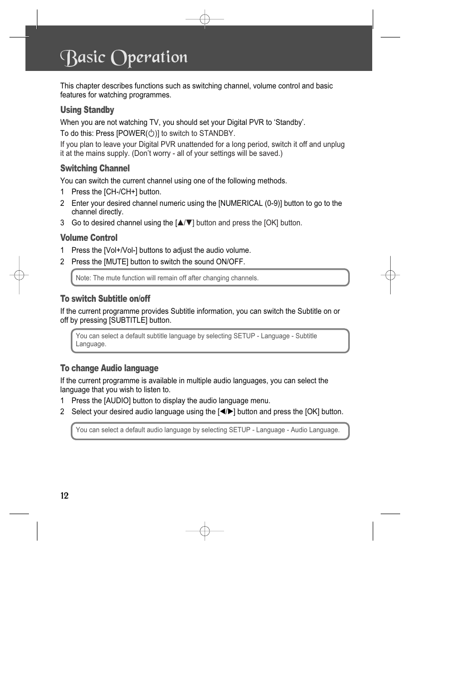 Basic operation | Daewoo DSD-9502T User Manual | Page 13 / 28