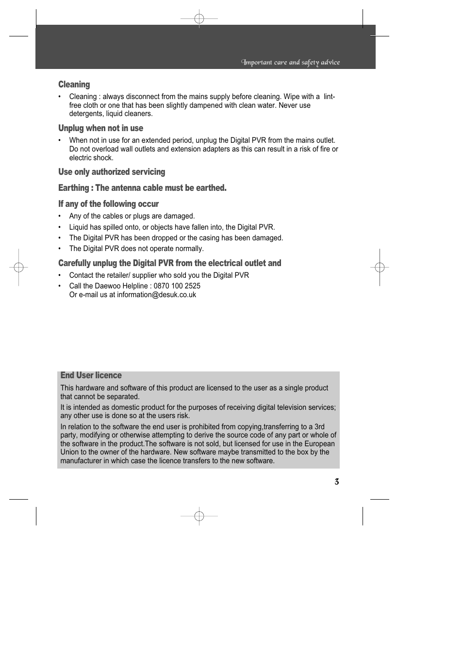 Daewoo DSD-9502T User Manual | Page 4 / 28