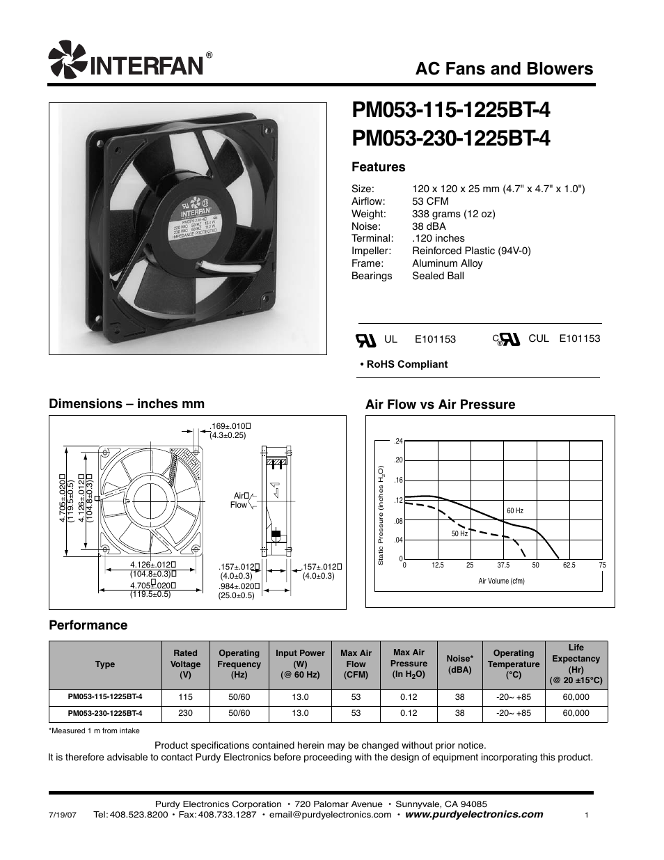 Purdy PM053-115-1225BT-4 User Manual | 1 page