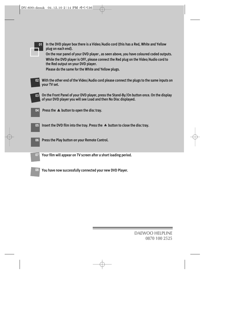 Daewoo DV-600 User Manual | Page 37 / 39