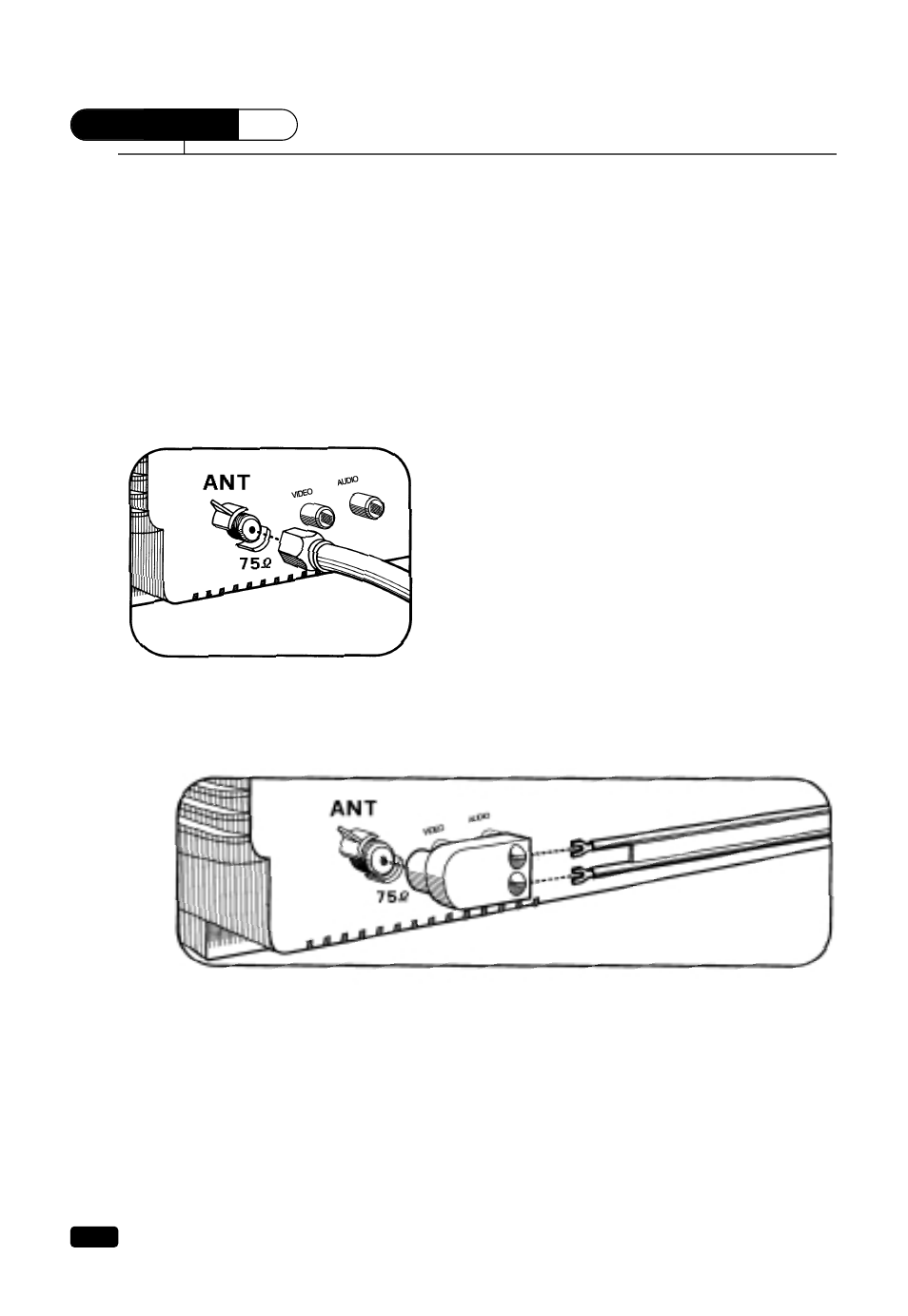 Connecting an antenna or cable to your tv, Connecting an antenna | Daewoo DTQ 13V6FCB User Manual | Page 11 / 29