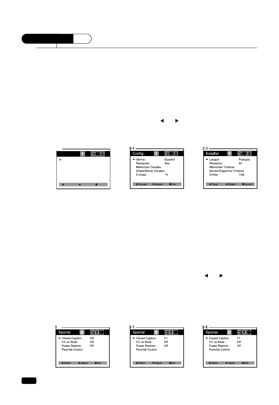Additional features, Changing the language of the on-screen menus, Captioning | Daewoo DTQ 13V6FCB User Manual | Page 23 / 29