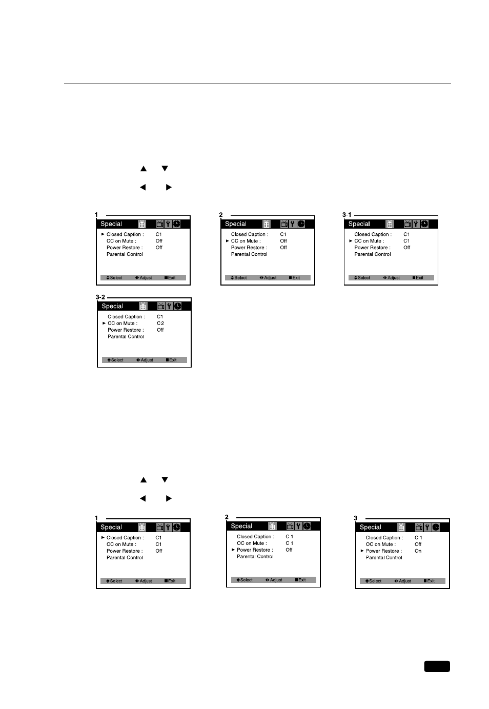 Cc on mute, Power restore | Daewoo DTQ 13V6FCB User Manual | Page 24 / 29