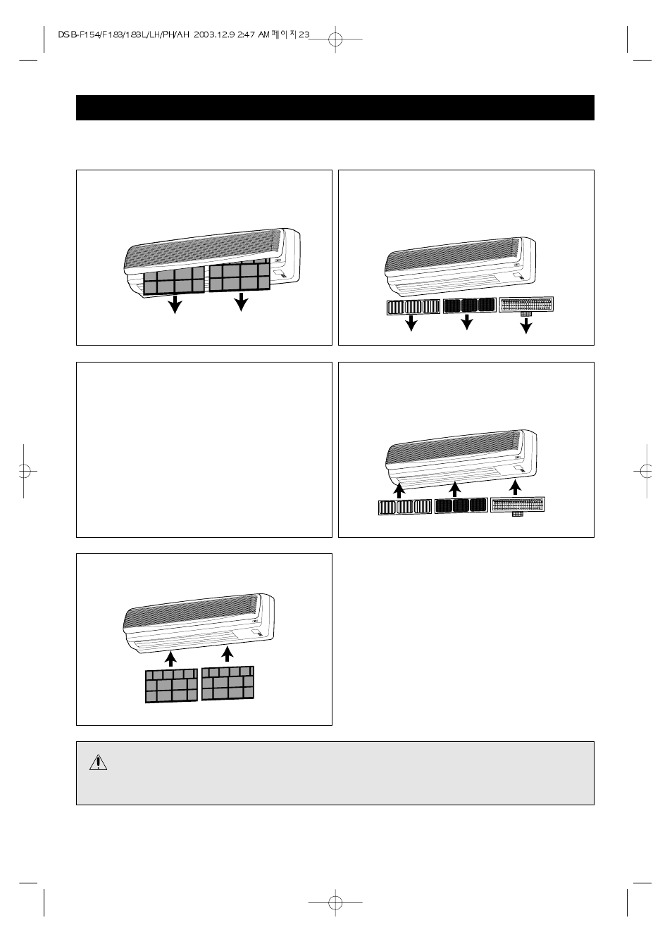 Changing/cleaning the air filters | Daewoo DSB-F154LH User Manual | Page 14 / 18