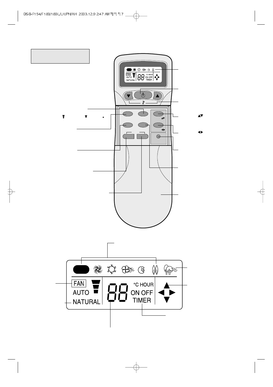 Remote controller, Remote display dsb-f154lh | Daewoo DSB-F154LH User Manual | Page 5 / 18