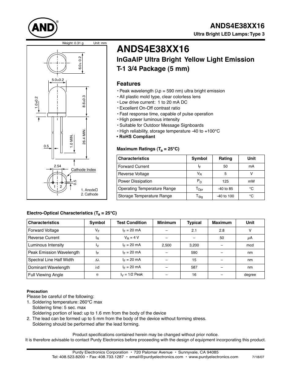 Purdy ANDS4E38XX16 User Manual | 2 pages