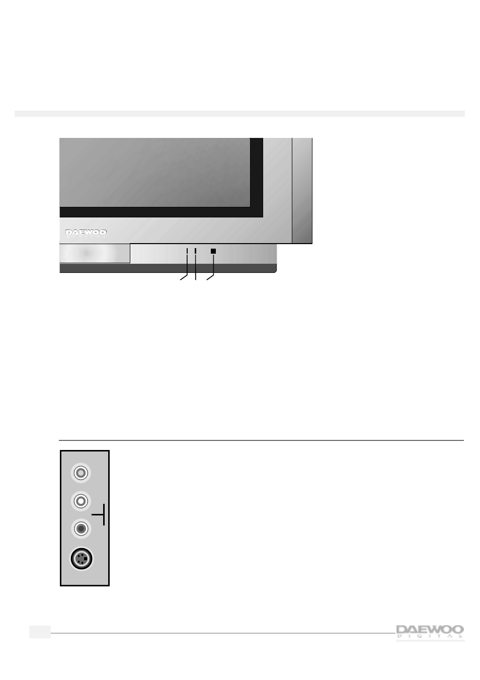 Hdtv, H d t v, Side panel inputs | Daewoo DSC30W60N User Manual | Page 6 / 51