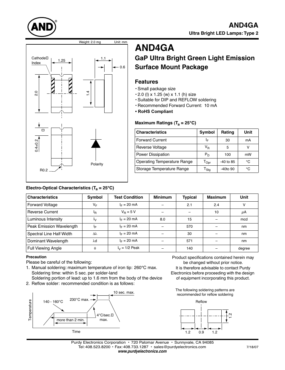 Purdy AND4GA User Manual | 2 pages