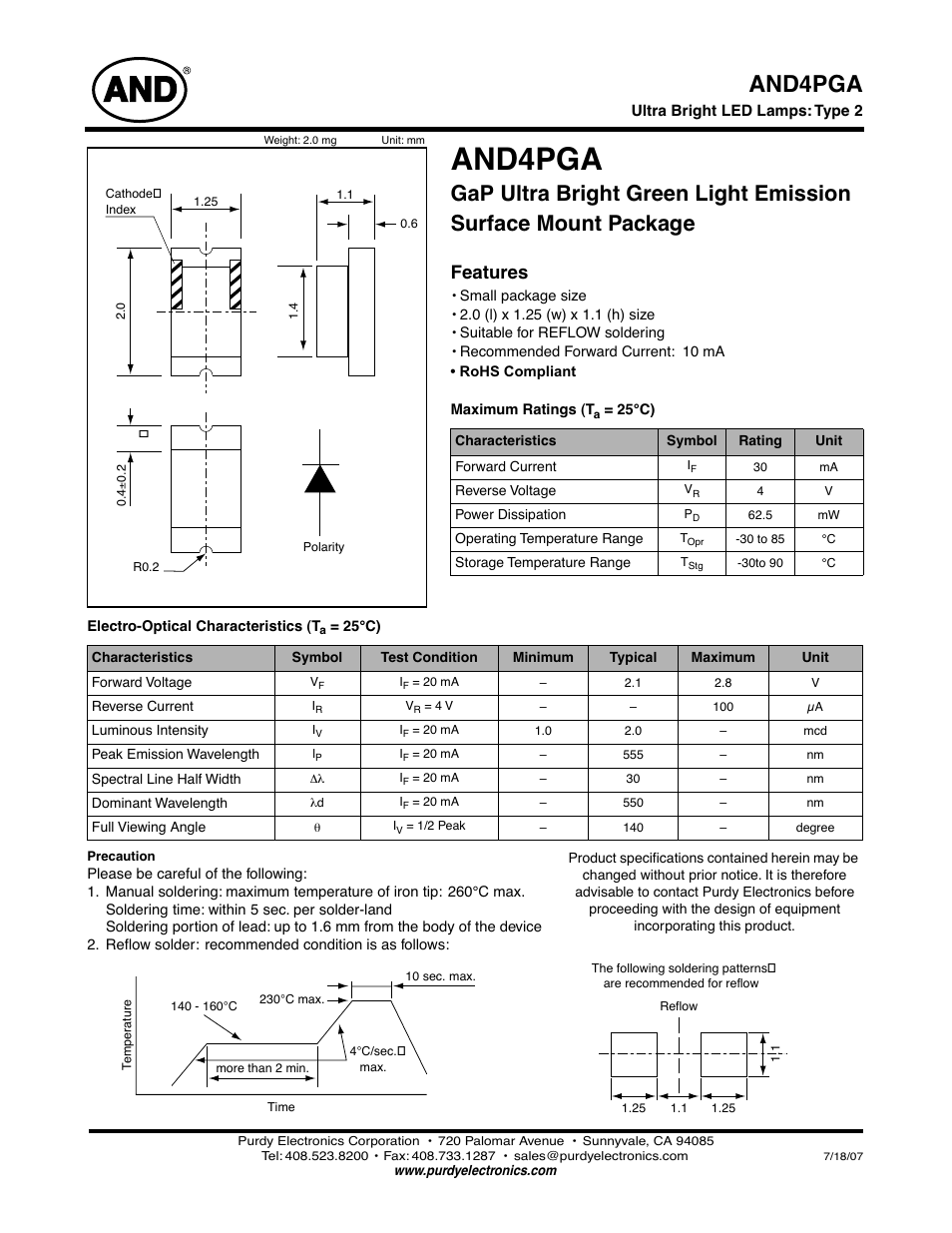 Purdy AND4PGA User Manual | 2 pages