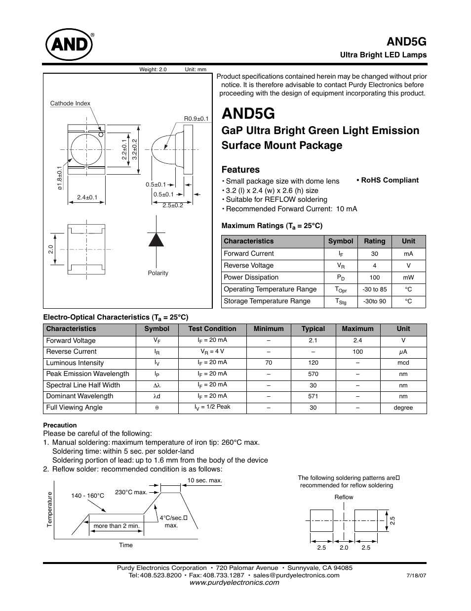 Purdy AND5G User Manual | 2 pages