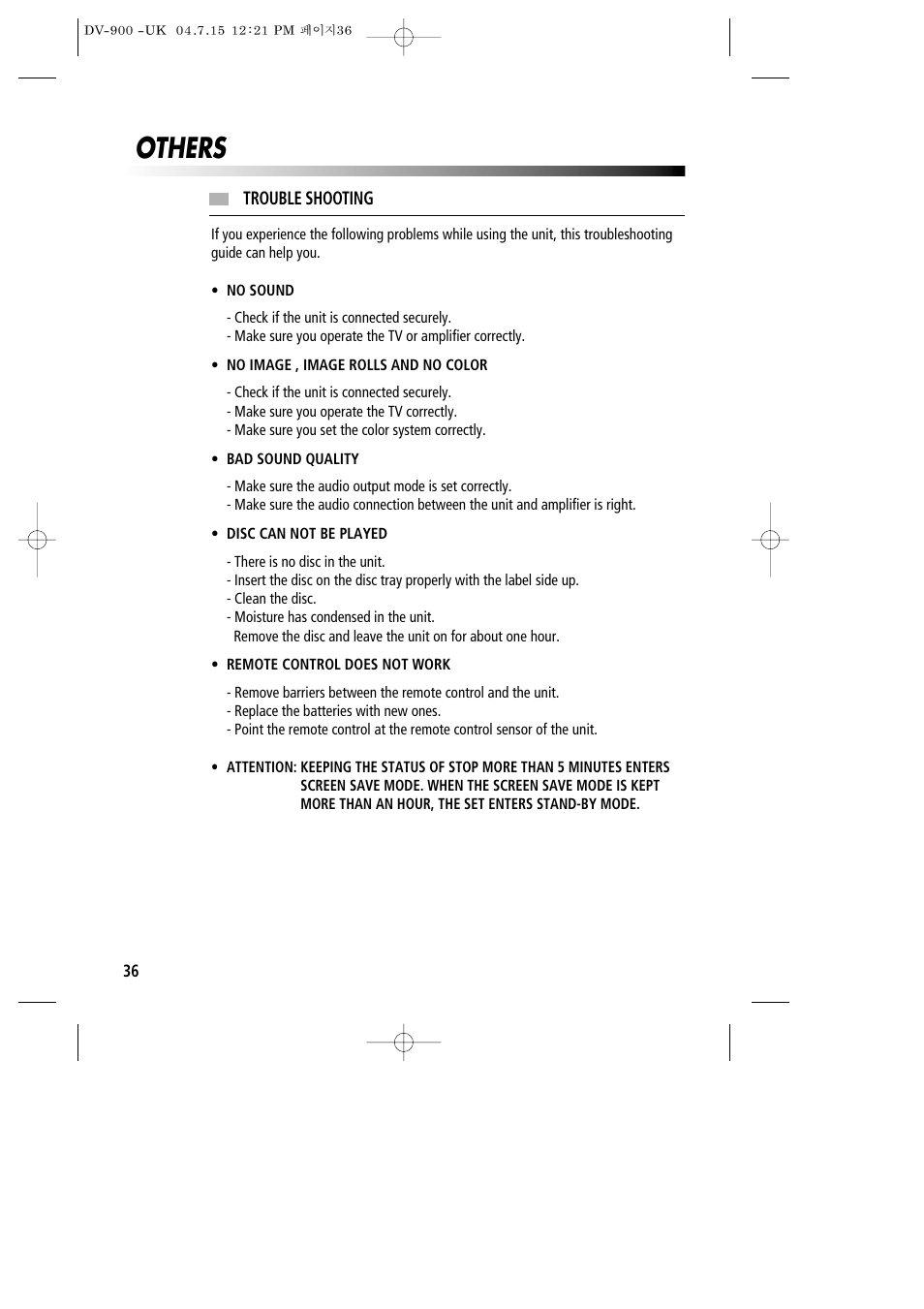 Others | Daewoo DV-900 User Manual | Page 37 / 43