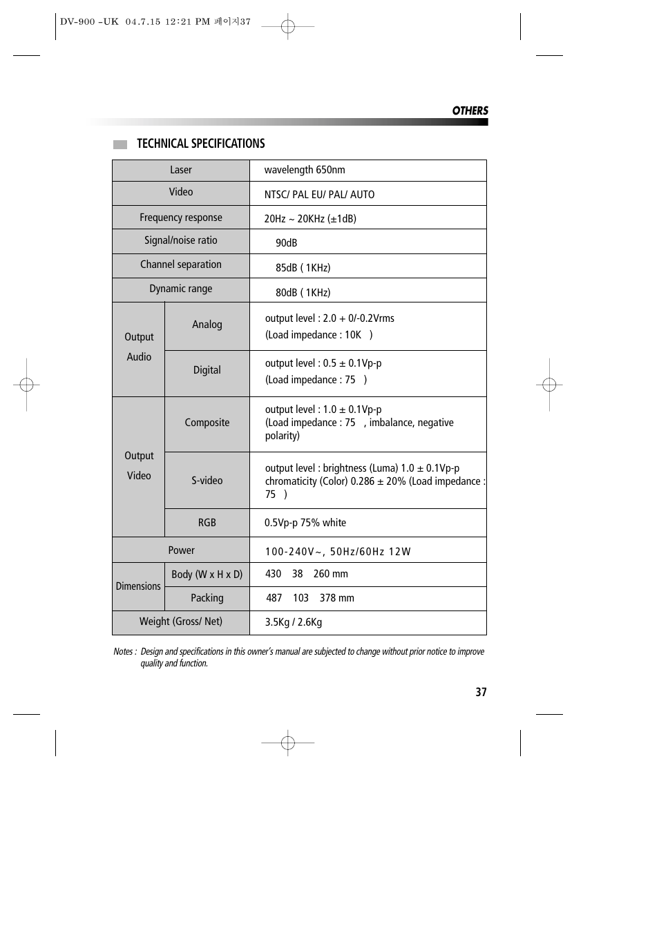 Daewoo DV-900 User Manual | Page 38 / 43