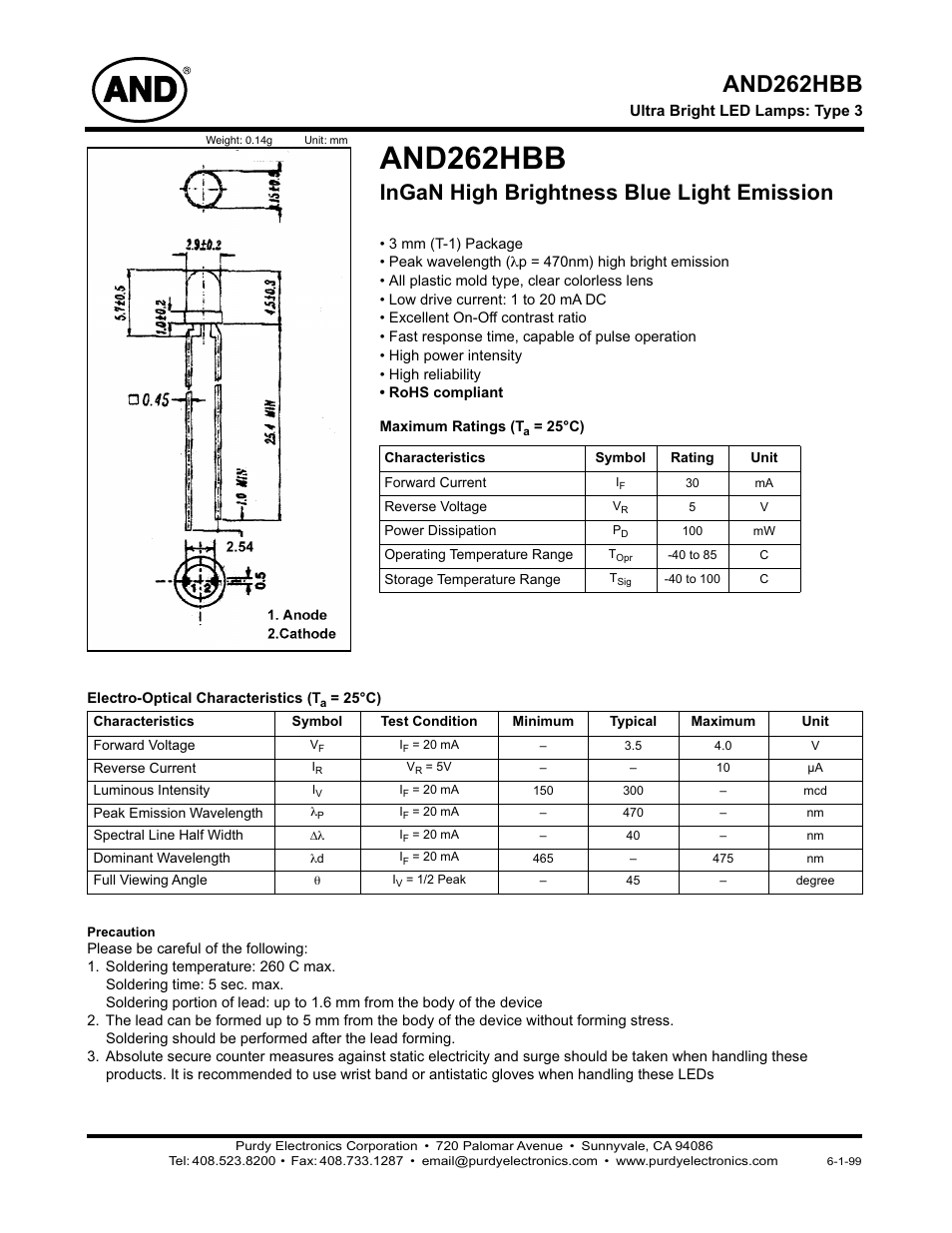 Purdy AND262HBB User Manual | 2 pages