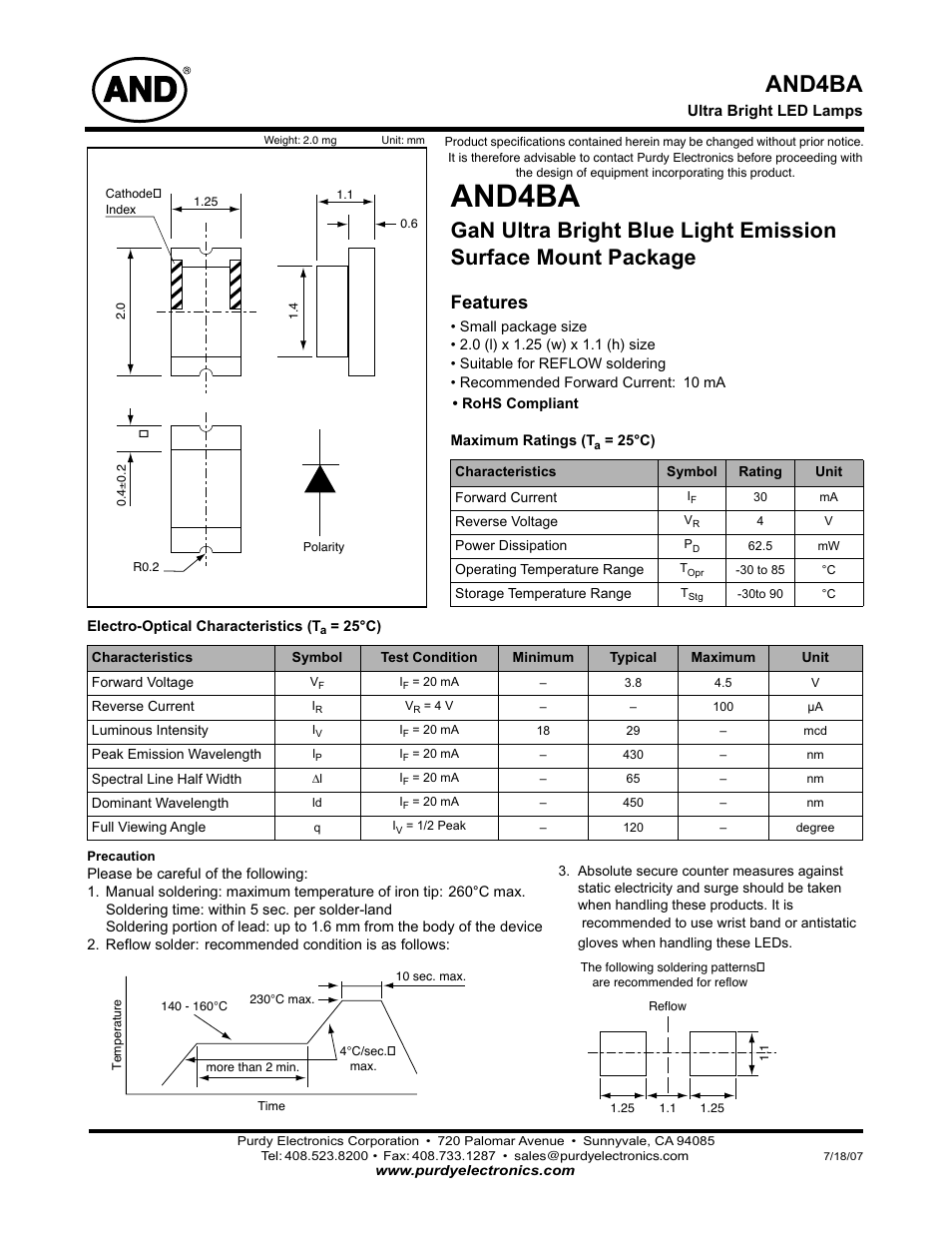 Purdy AND4BA User Manual | 2 pages