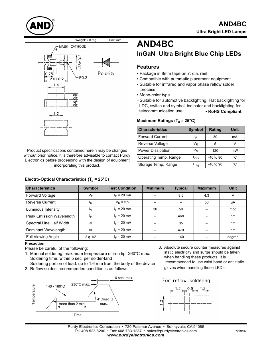 Purdy AND4BC User Manual | 2 pages