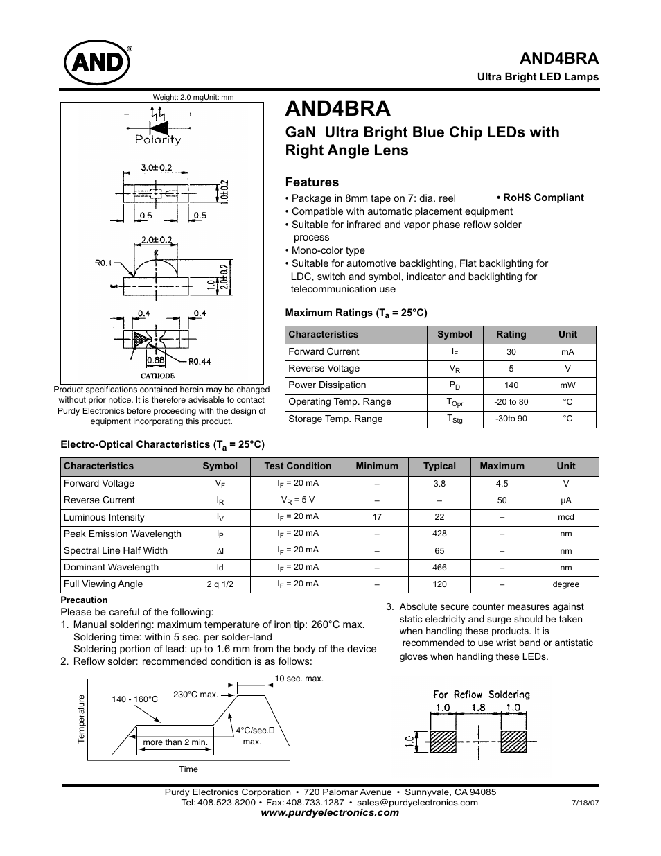 Purdy AND4BRA User Manual | 2 pages