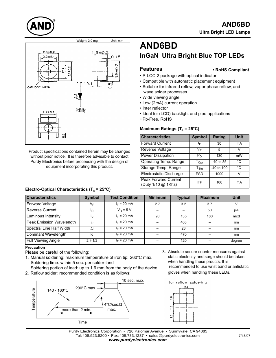 Purdy AND6BD User Manual | 2 pages